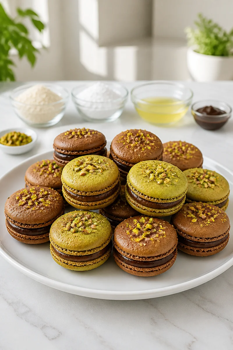 Rich Dark Chocolate Pistachio French Macaron rich dark chocolate pistachio french macaron 2026 07 08 040821