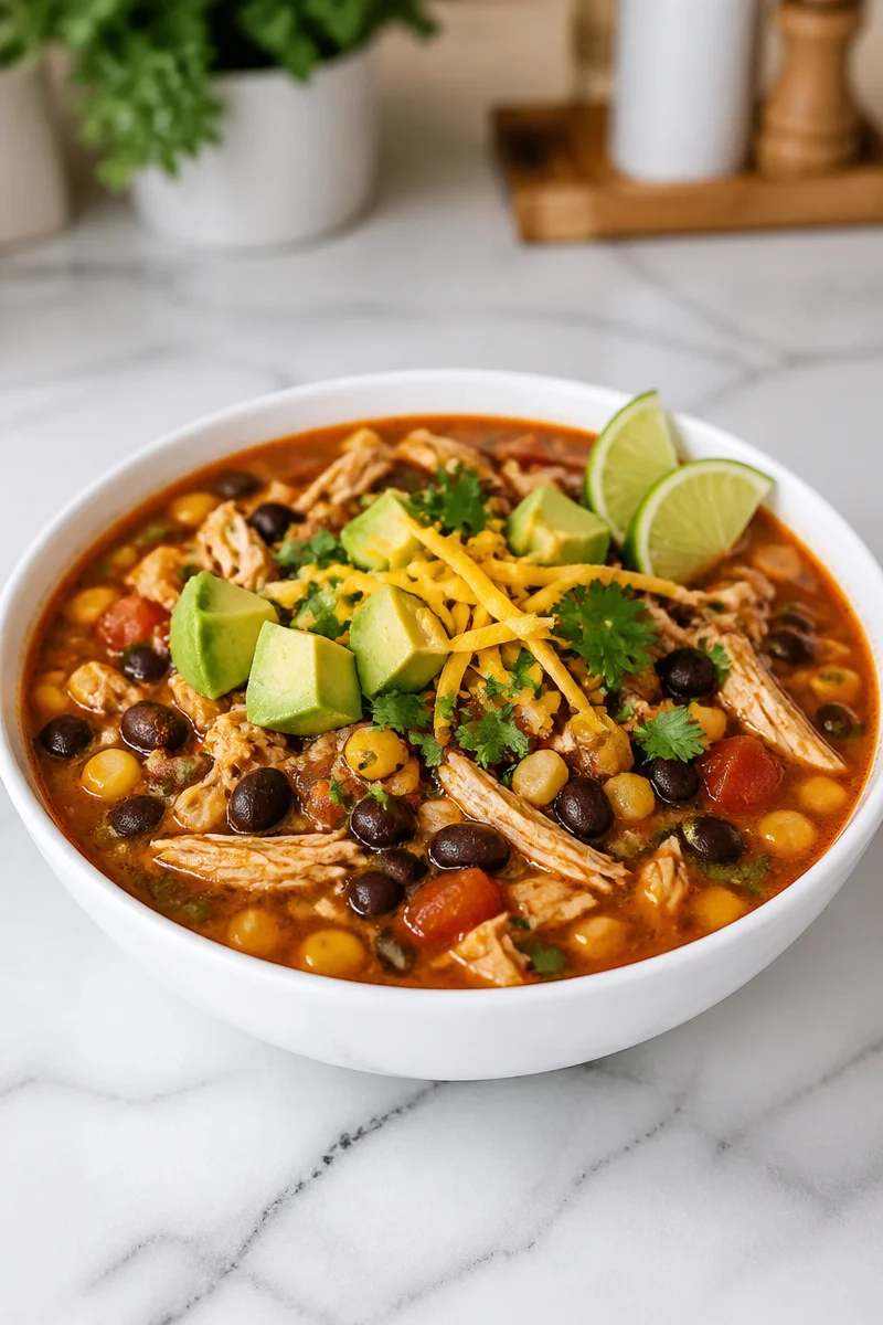 spicy crockpot shredded chicken taco soup recipe 2026 07 08 041030