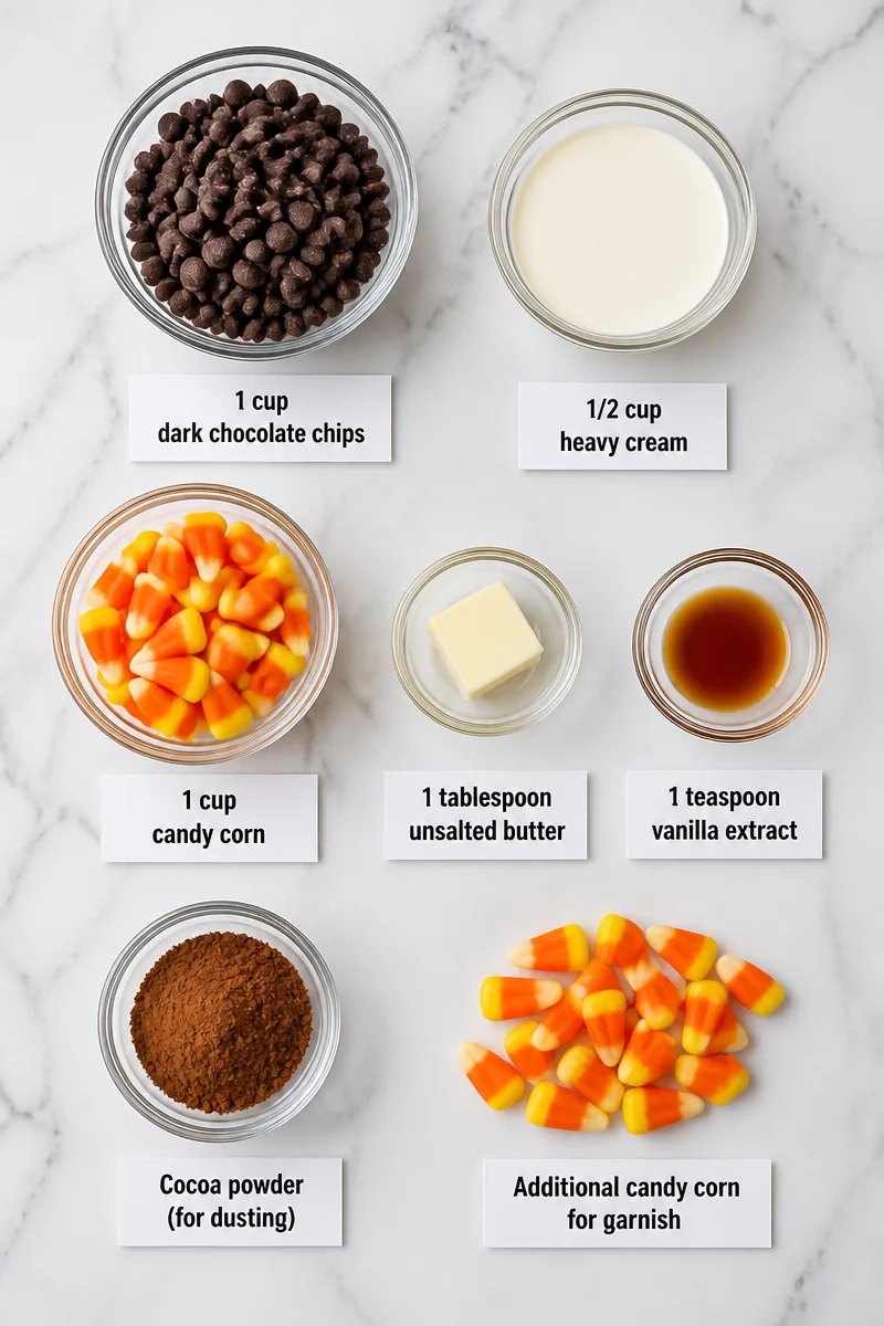Spooky Dark Chocolate Candy Corn Truffle Dessert spooky dark chocolate candy corn truffle dessert 2026 07 10 135552