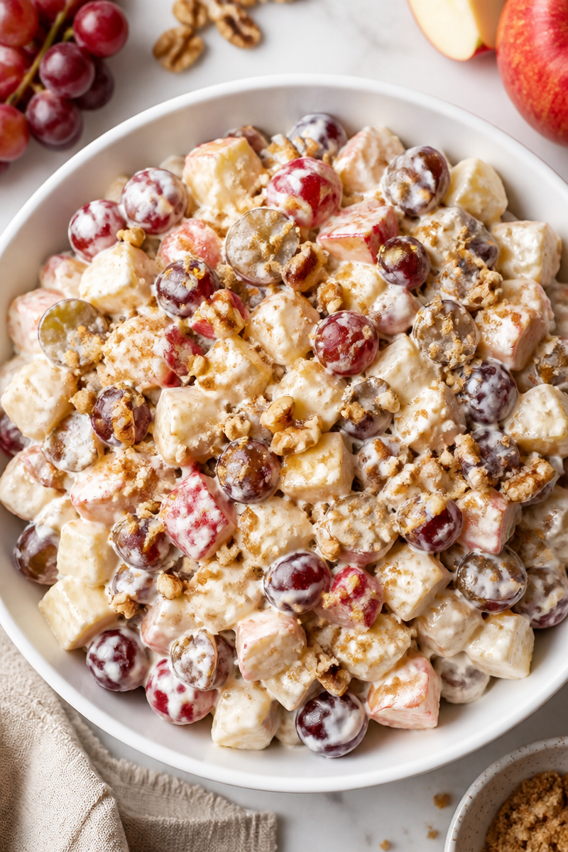 Apple Grape Cream Cheese Walnut Salad