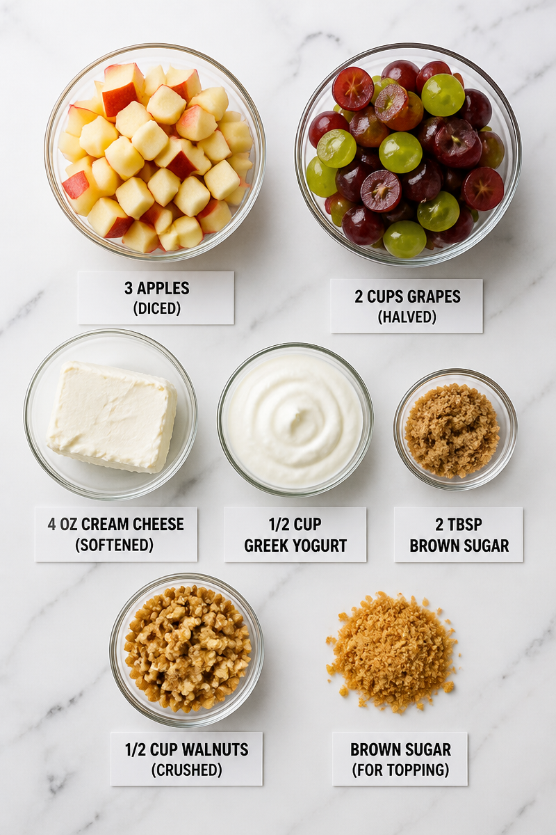 Apple Grape Cream Cheese Walnut Salad