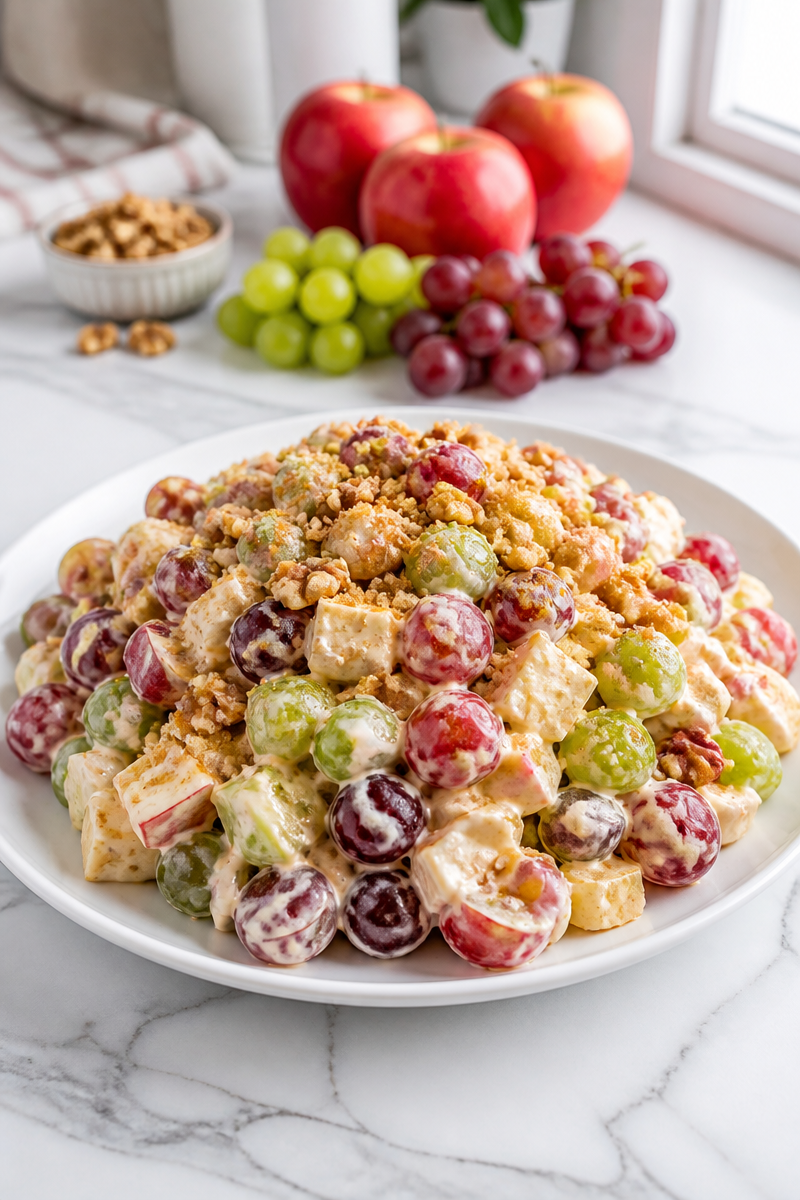 Apple Grape Cream Cheese Walnut Salad
