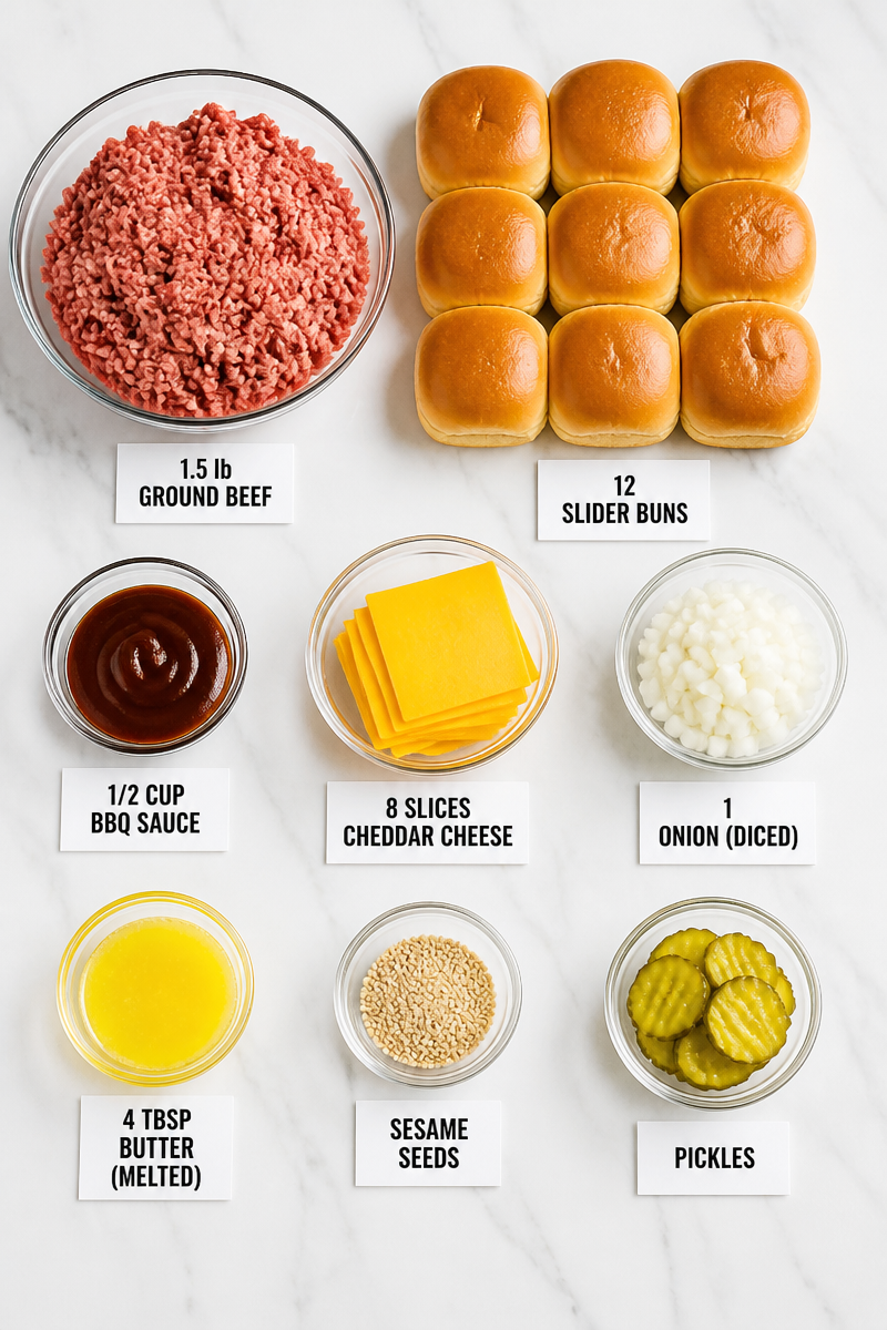 BBQ Cheeseburger Slider Bake Easy BBQ Cheeseburger Slider Bake Easy