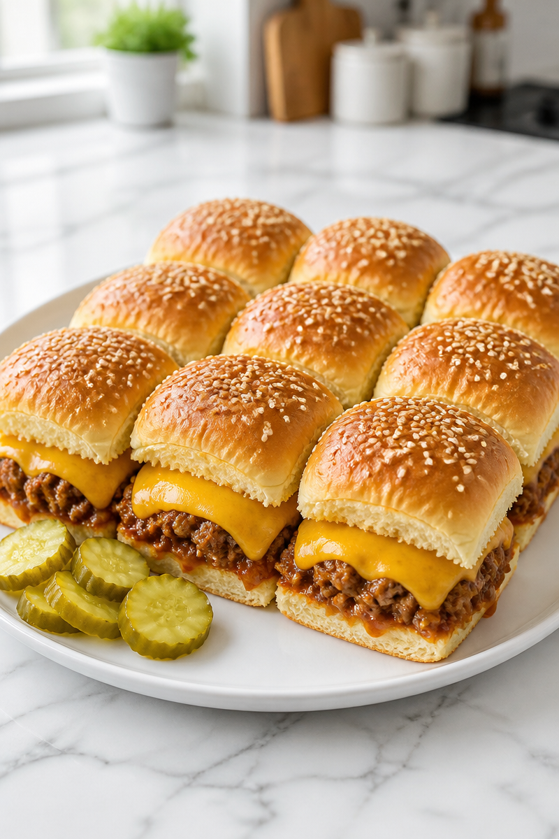 BBQ Cheeseburger Slider Bake Easy BBQ Cheeseburger Slider Bake Easy