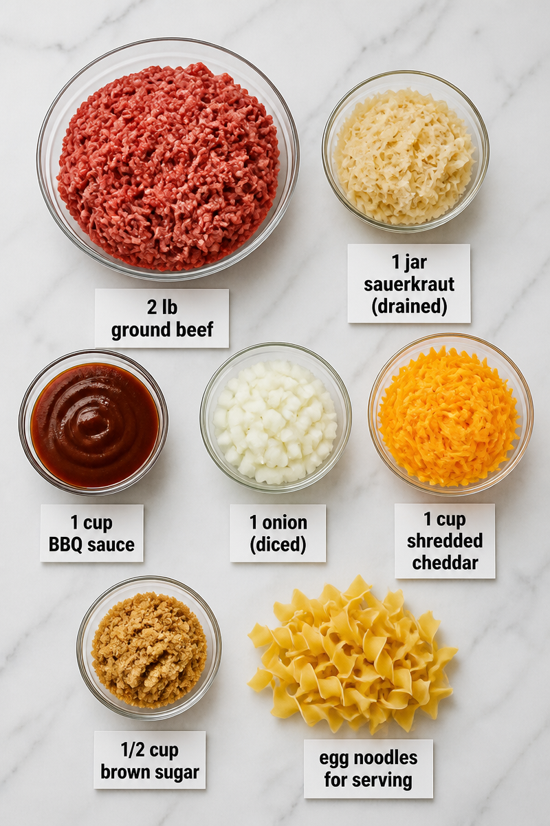 BBQ Sauerkraut Casserole Sweet Tangy Bake
