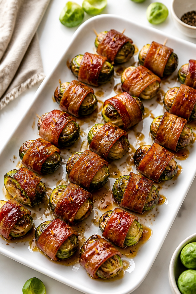 Bacon Wrapped Brussels Sprout Skewer Bite Bacon Wrapped Brussels Sprout Skewer Bite