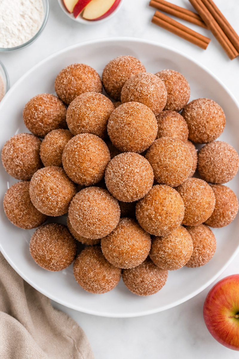 Baked Apple Cinnamon Donut Hole Bite Baked Apple Cinnamon Donut Hole Bite
