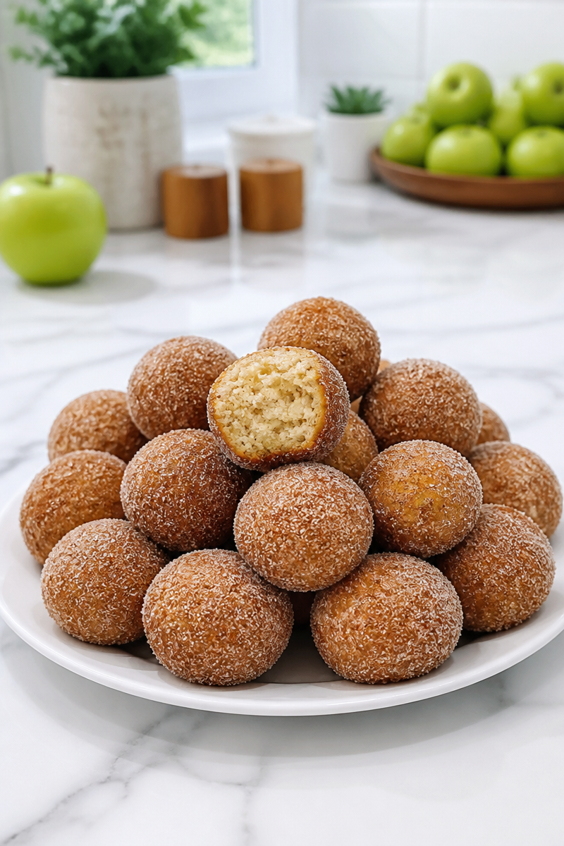 Baked Apple Cinnamon Donut Hole Bite Baked Apple Cinnamon Donut Hole Bite