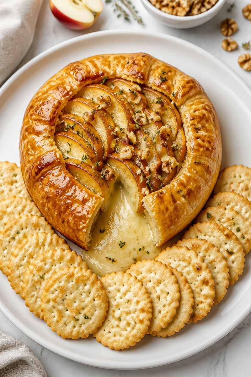 Baked Brie Apple Walnut Puff Pastry