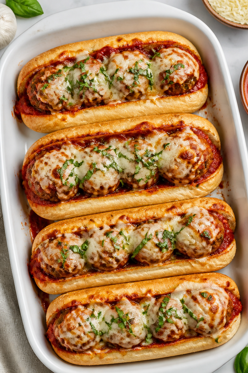 Baked Chicken Meatball Sub Marinara Baked Chicken Meatball Sub Marinara