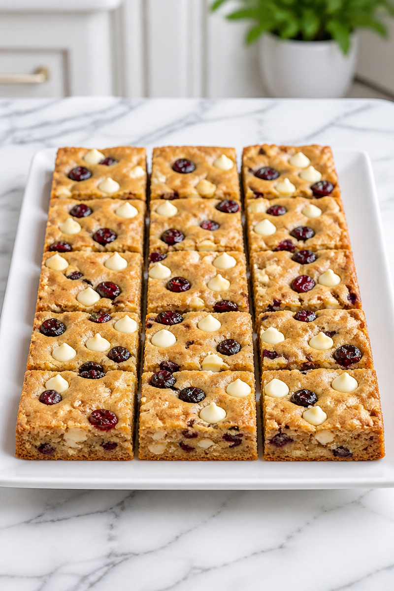Baked Cranberry White Chocolate Blondie Baked Cranberry White Chocolate Blondie