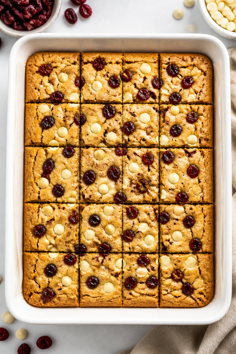 Baked Cranberry White Chocolate Blondie Baked Cranberry White Chocolate Blondie