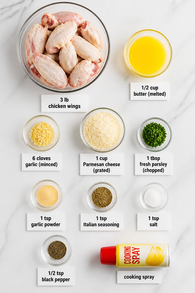 Baked Garlic Parmesan Chicken Wing