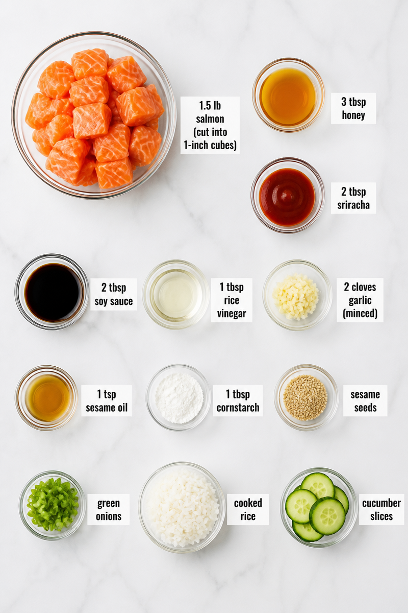Baked Honey Sriracha Salmon Bite