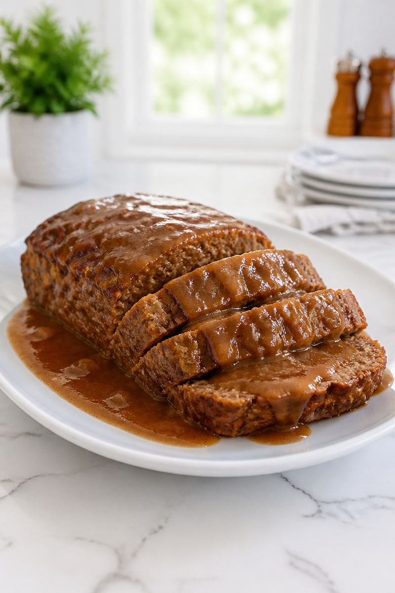 Baked Meatloaf With Brown Gravy Baked Meatloaf With Brown Gravy