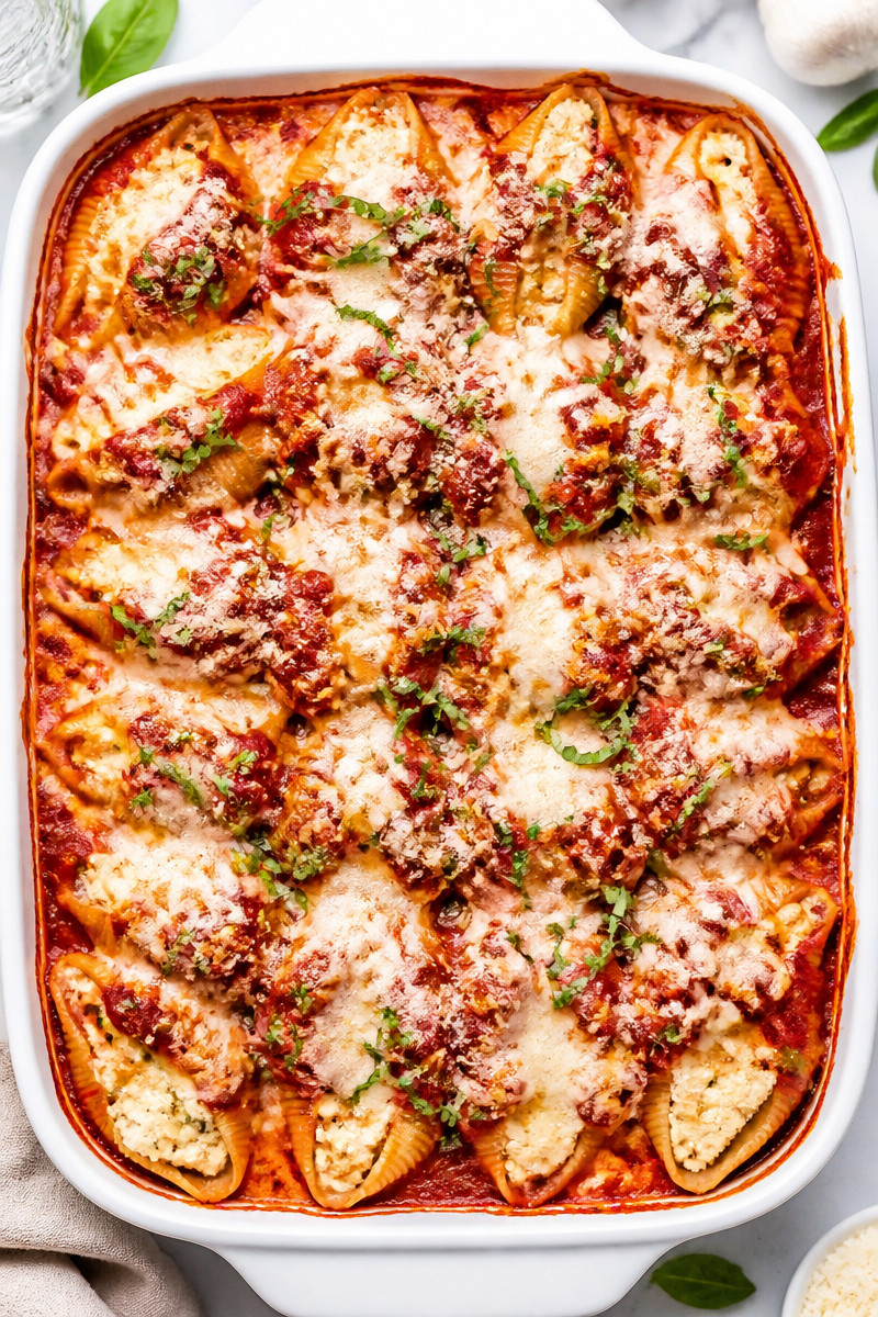 Baked Stuffed Shells Ricotta Marinara