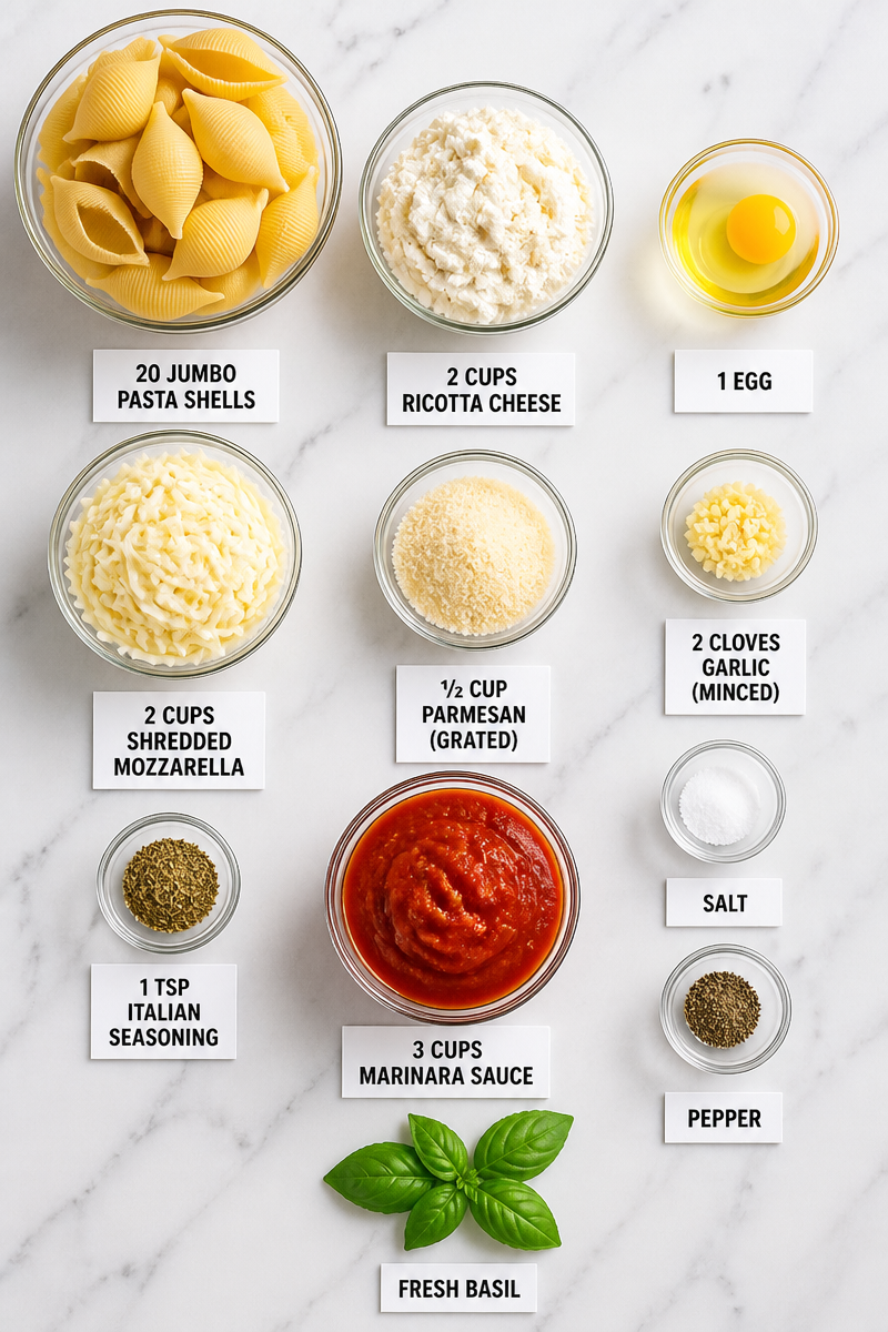 Baked Stuffed Shells Ricotta Marinara