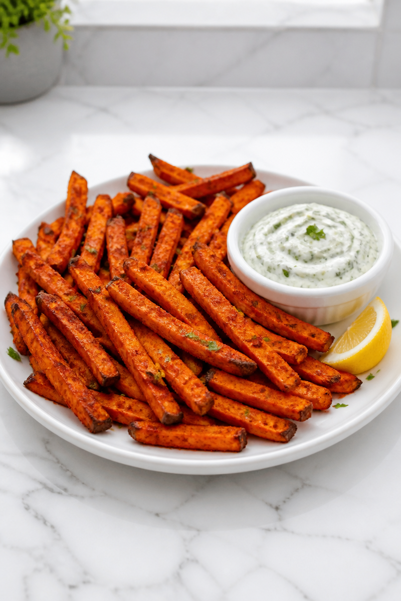 Baked Sweet Potato Fry Herb Dip Baked Sweet Potato Fry Herb Dip