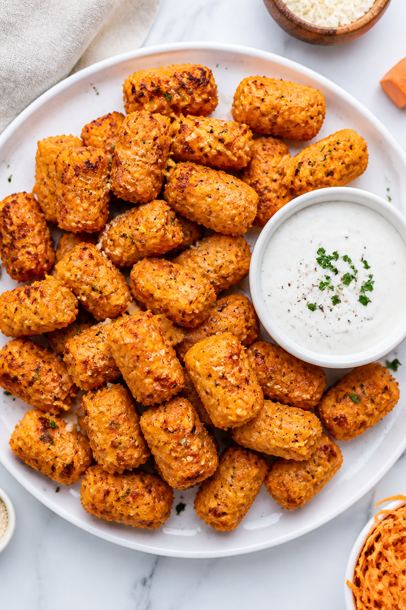 Baked Sweet Potato Parmesan Tater Tot