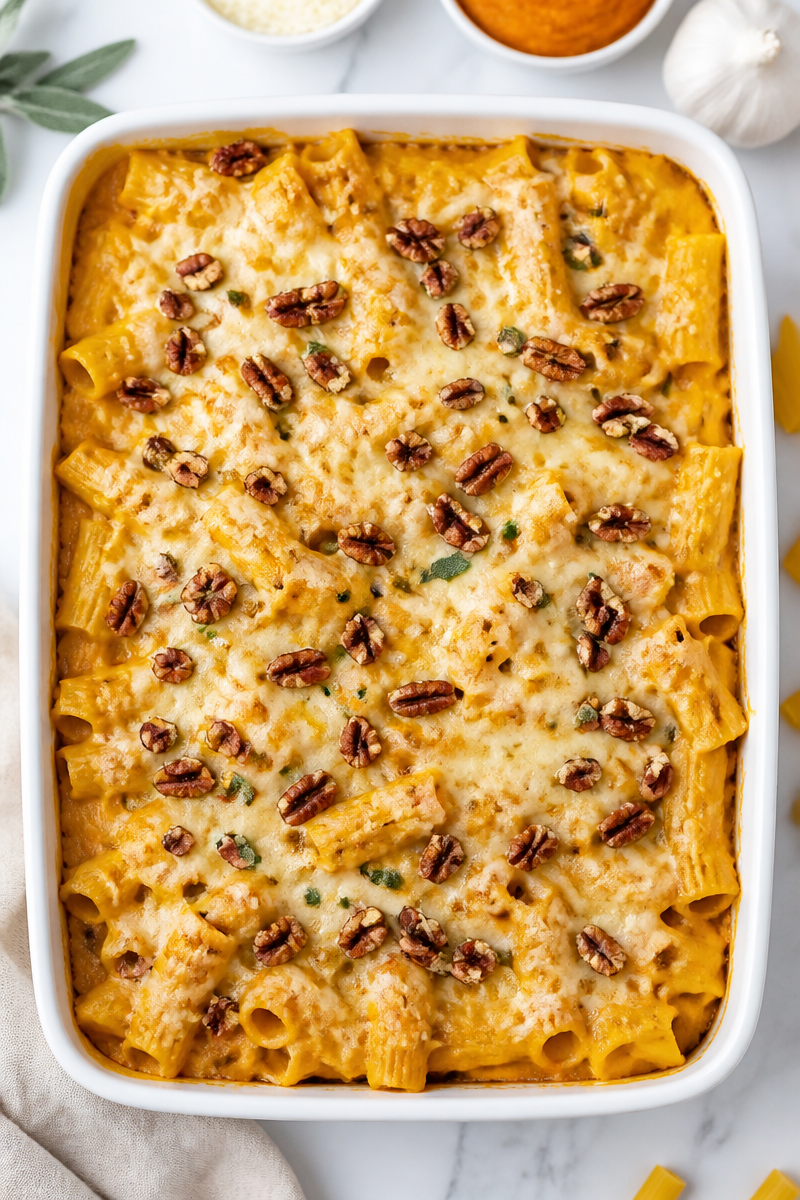 Baked Ziti Pumpkin Sage Cream Sauce