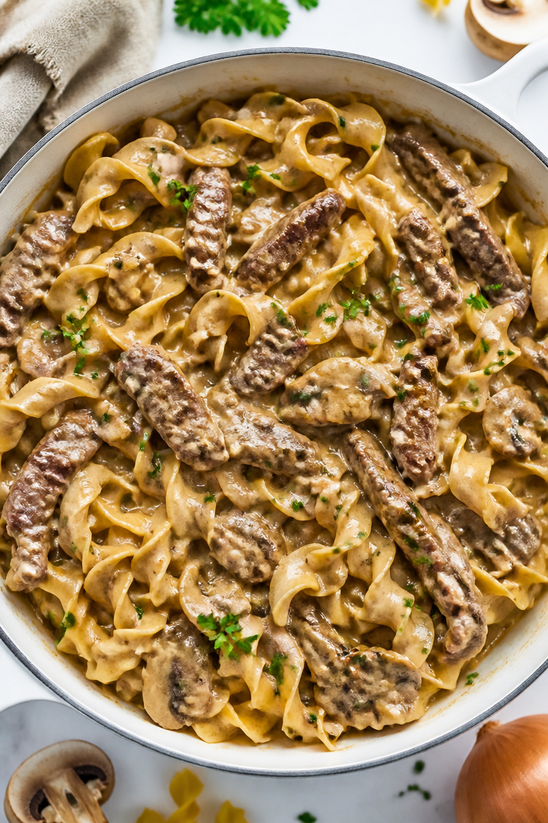 Beef Stroganoff Egg Noodle Skillet
