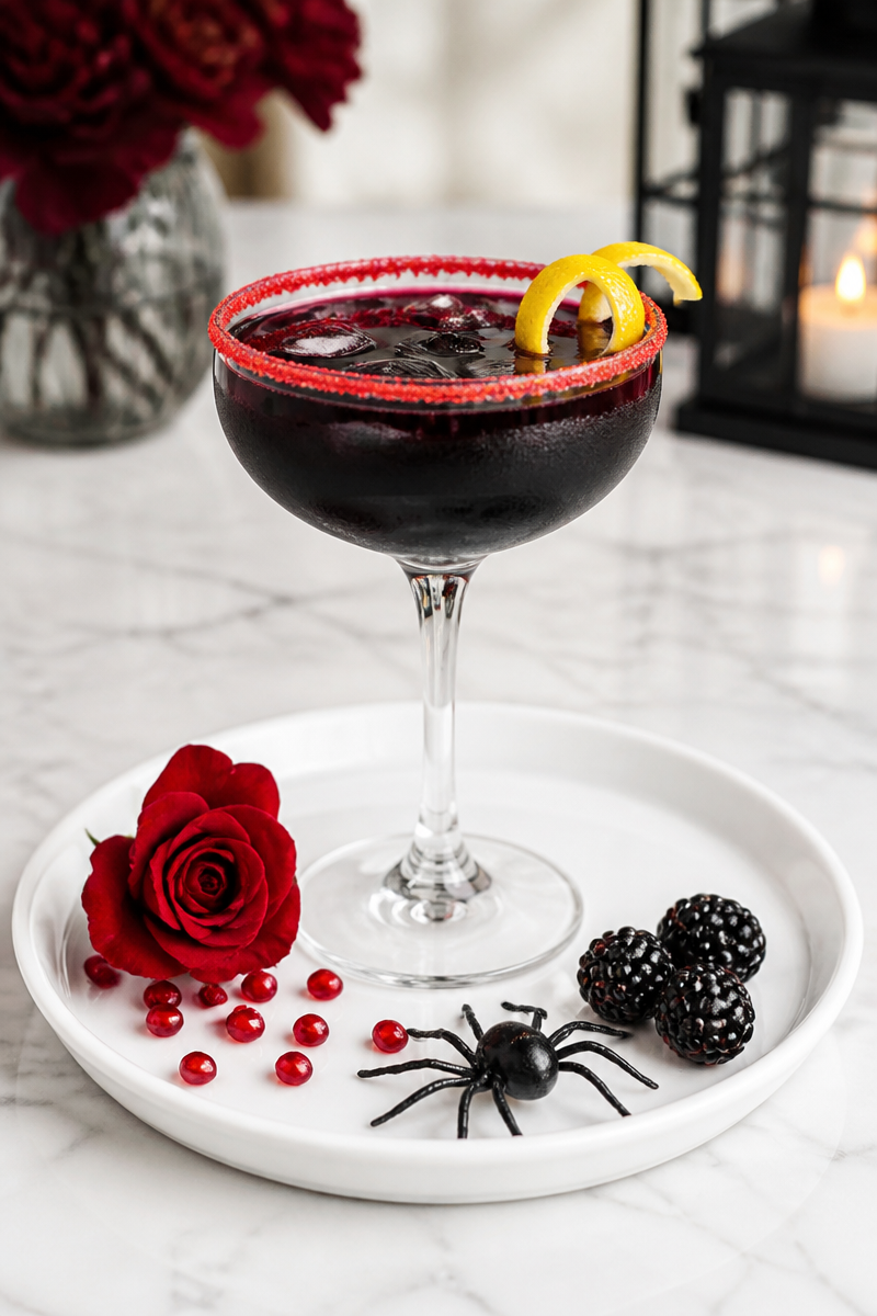 Black Vodka Chambord Halloween Cocktail Black Vodka Chambord Halloween Cocktail