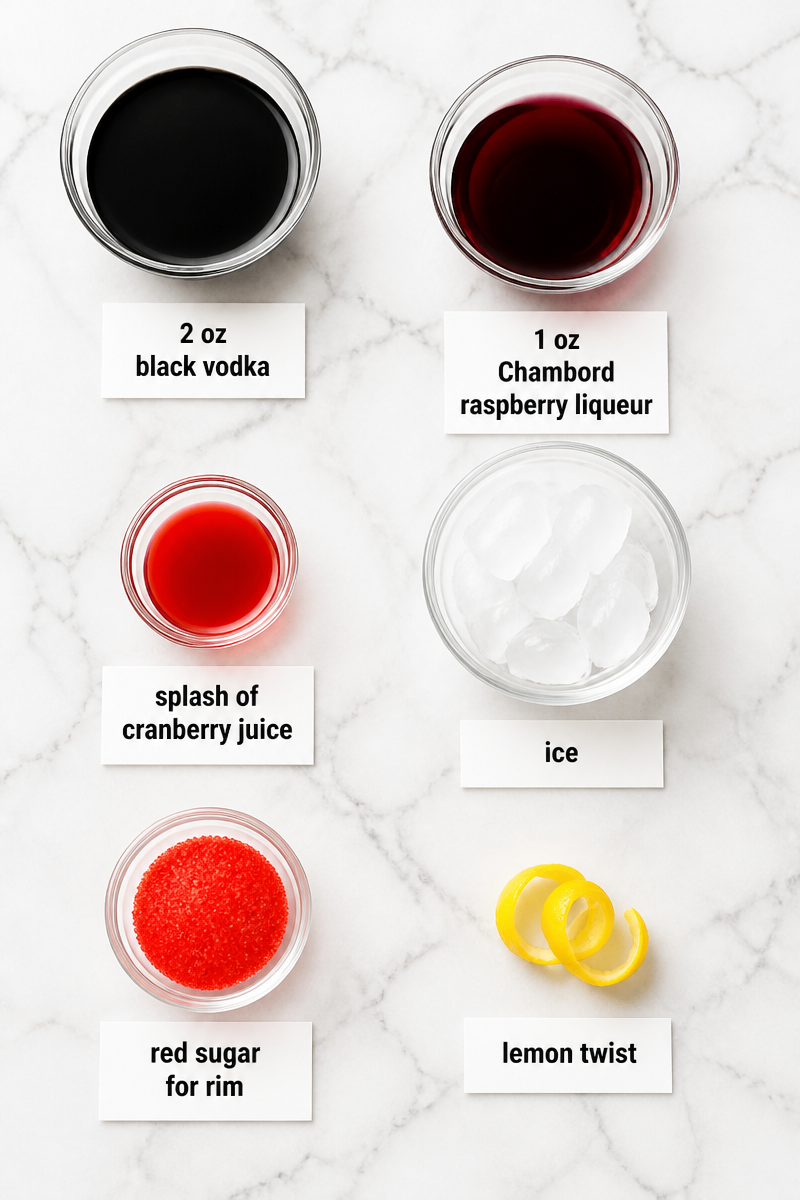 Black Vodka Chambord Halloween Cocktail Black Vodka Chambord Halloween Cocktail