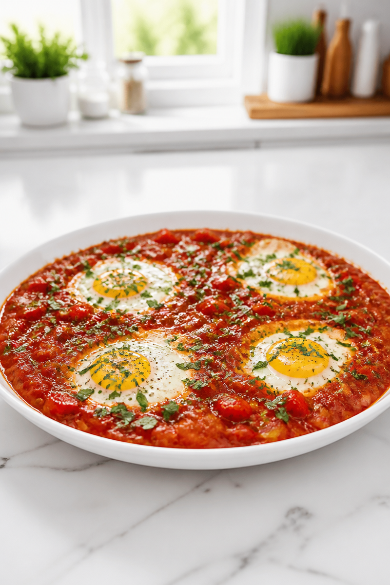 Bloody Mary Baked Egg Shakshuka