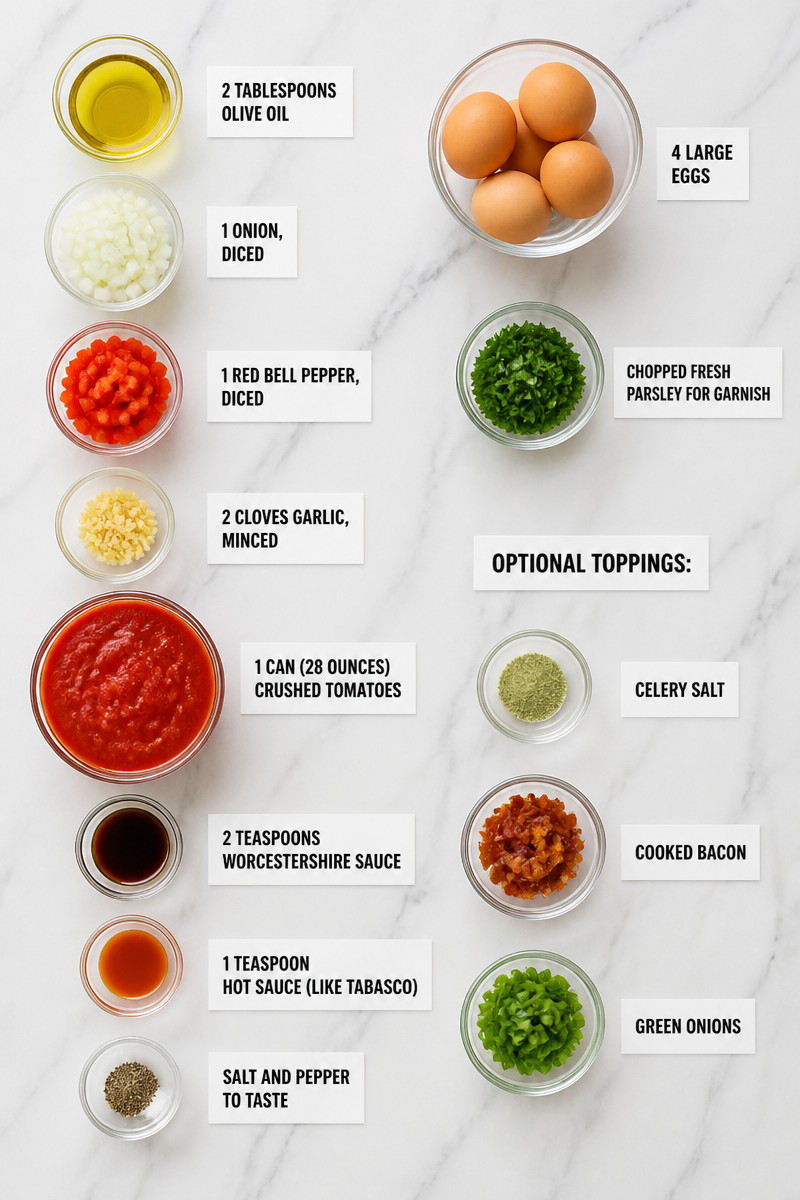 Bloody Mary Baked Egg Shakshuka