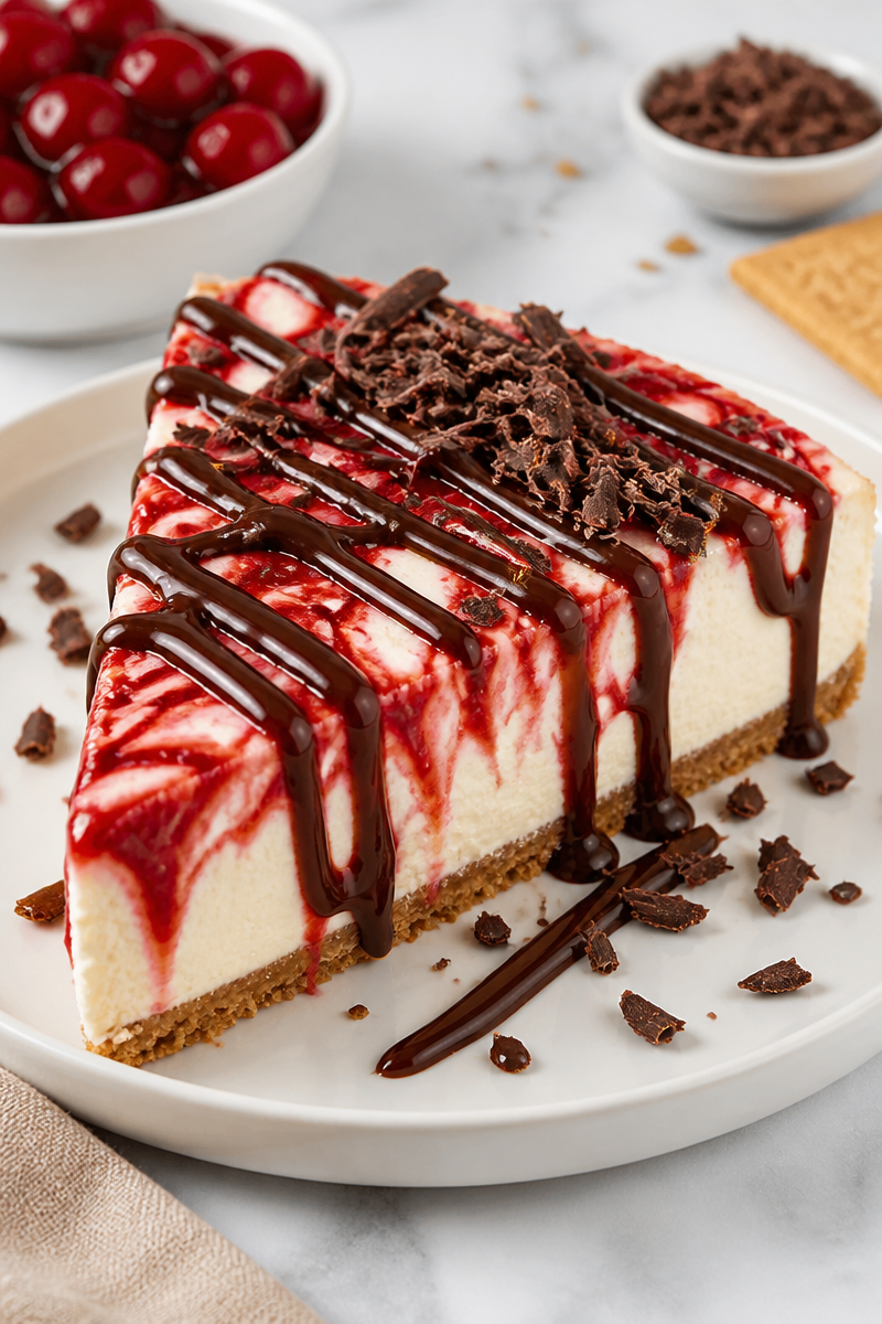 Bloody Vampire Bite Cheesecake Slice