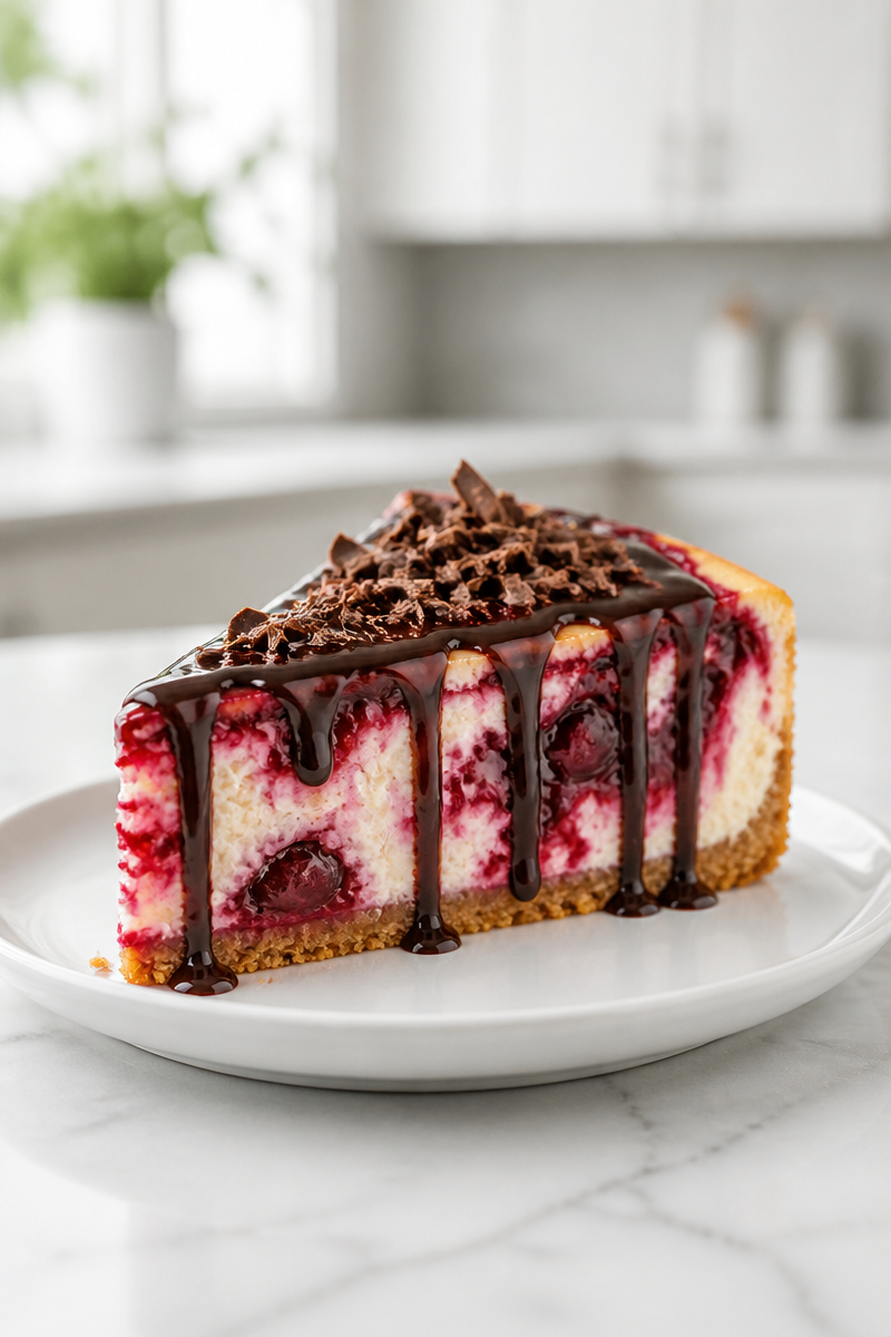 Bloody Vampire Bite Cheesecake Slice