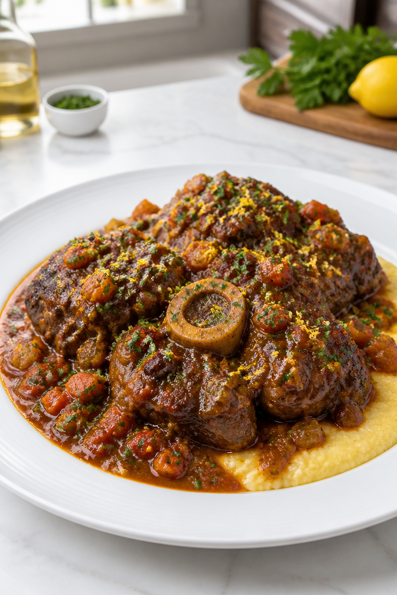 Braised Osso Buco Gremolata Garnish