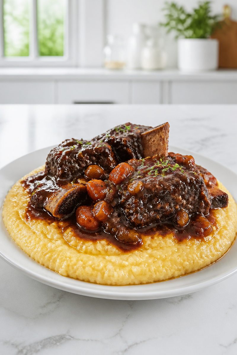 Braised Short Rib Red Wine Polenta