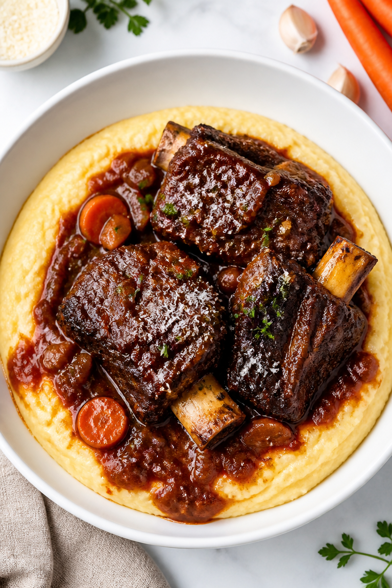 Braised Short Rib Red Wine Polenta