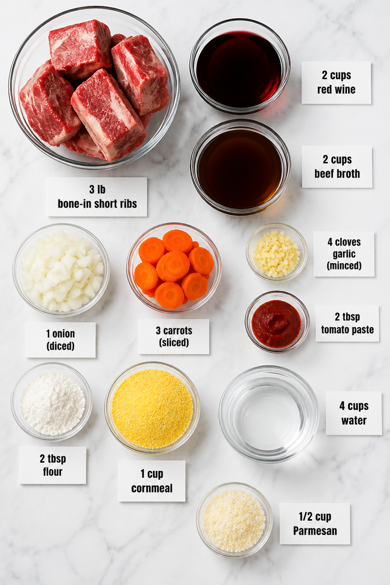 Braised Short Rib Red Wine Polenta