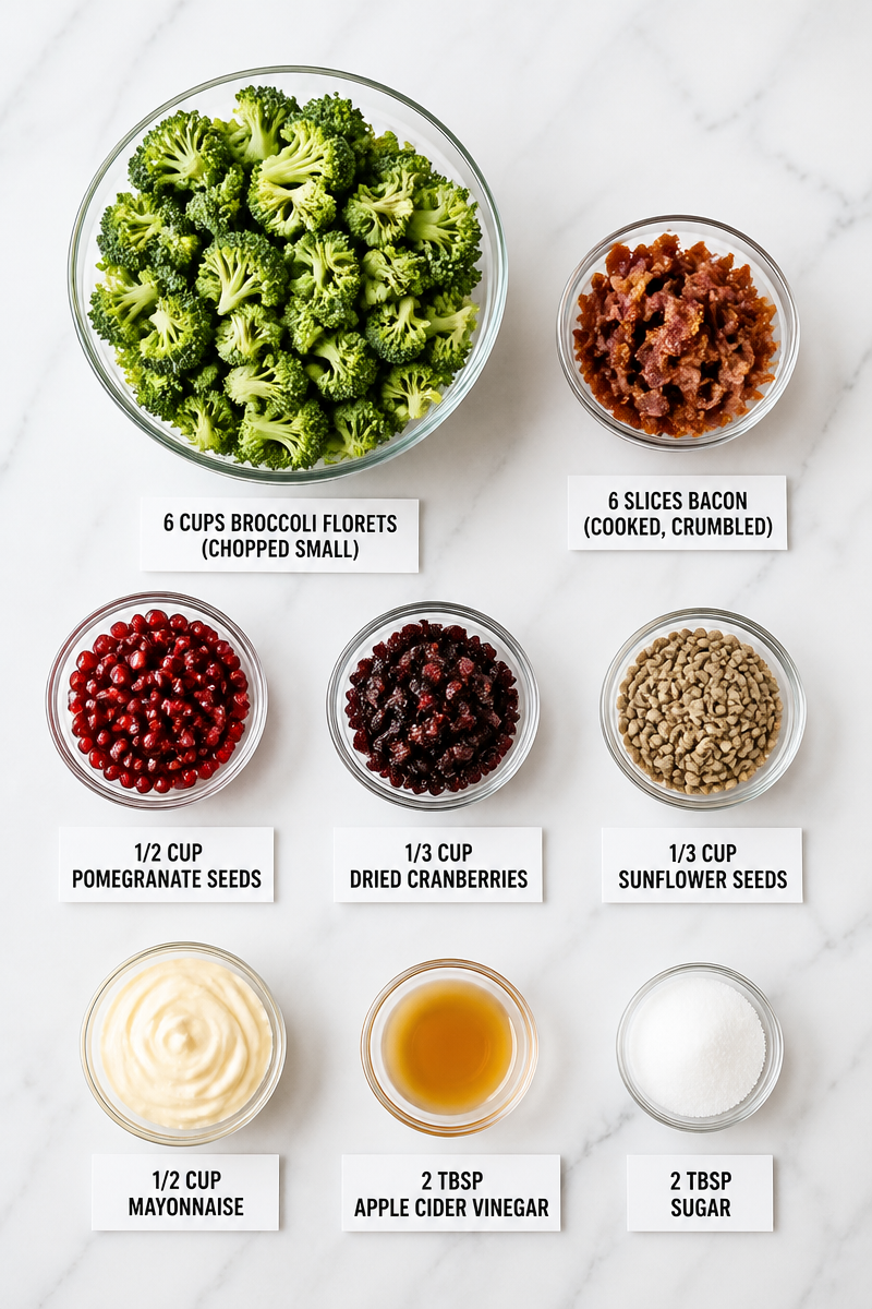 Broccoli Pomegranate Bacon Cranberry Salad Broccoli Pomegranate Bacon Cranberry Salad