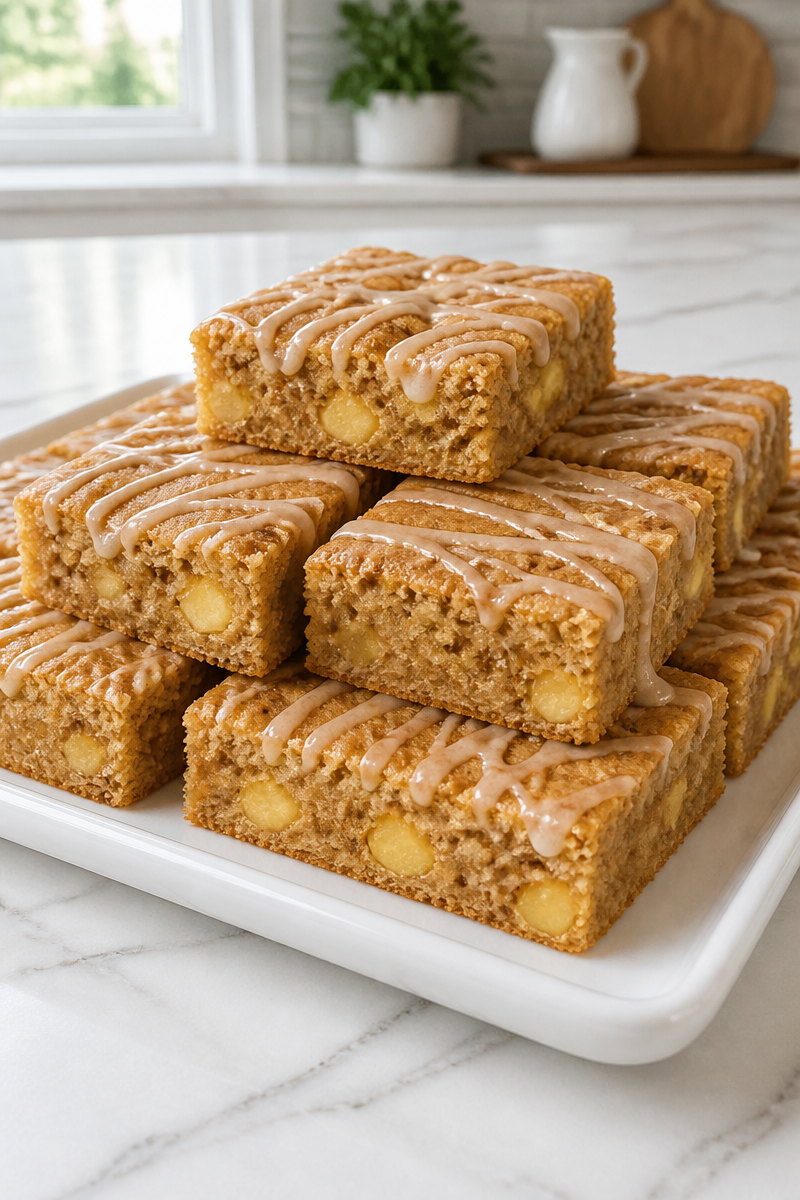 Brown Butter Apple Blondie Cinnamon Glaze Brown Butter Apple Blondie Cinnamon Glaze