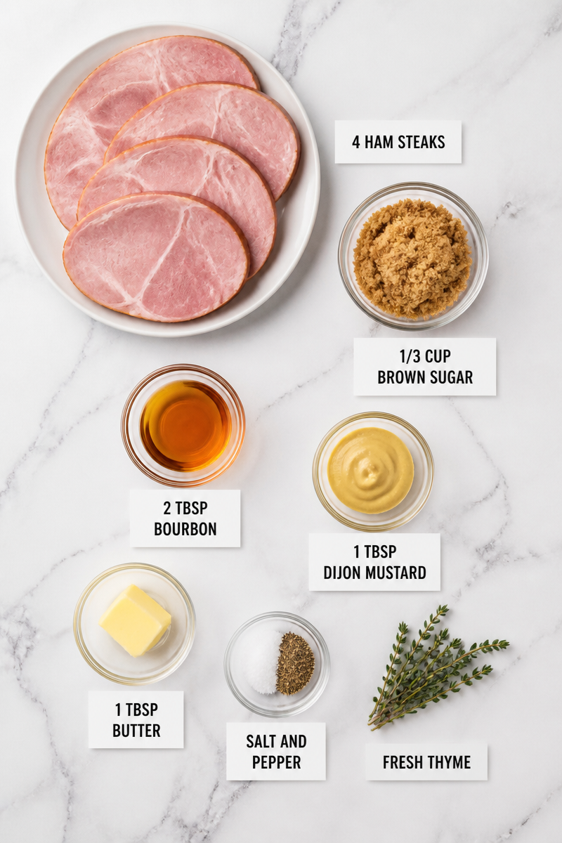 Brown Sugar Bourbon Glazed Ham Steak
