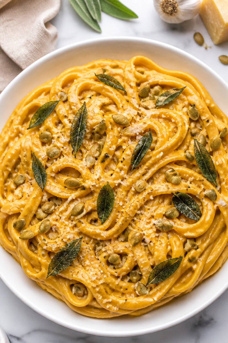 Butternut Squash Alfredo Silky Pasta