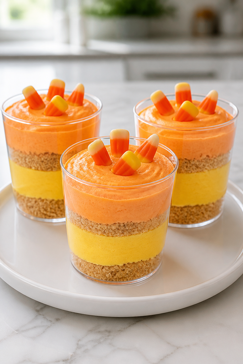 Candy Corn Cheesecake Trifle Layered Cup Candy Corn Cheesecake Trifle Layered Cup