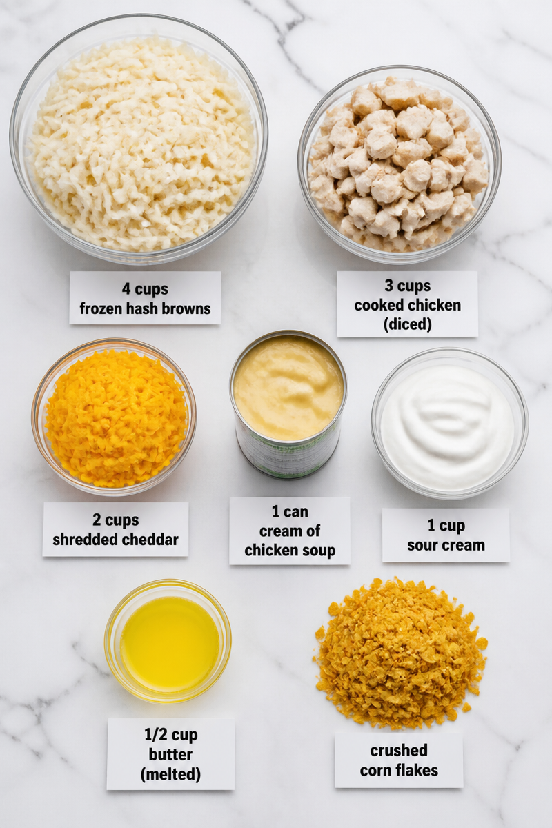 Cheesy Hash Brown Chicken Comfort Bake Cheesy Hash Brown Chicken Comfort Bake