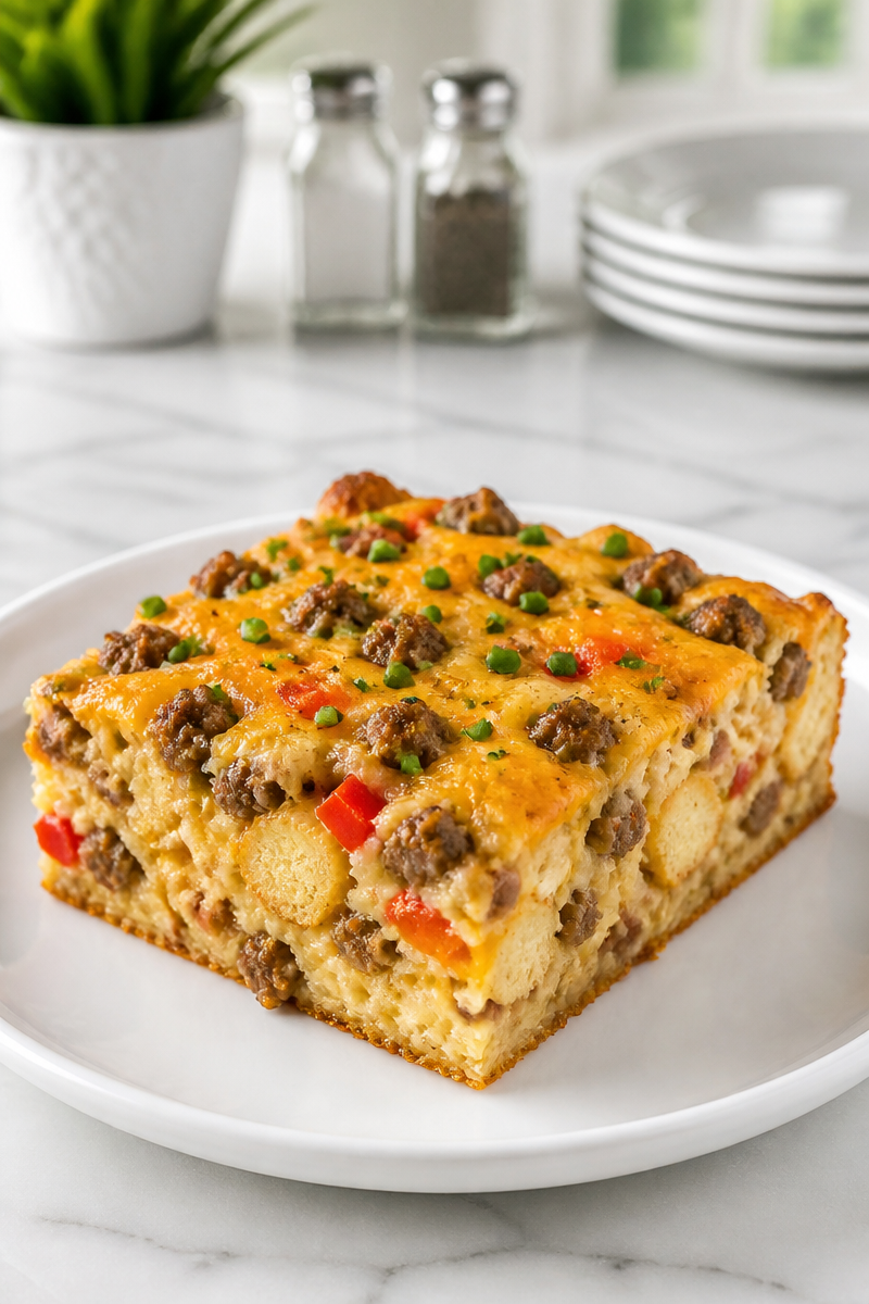 Cheesy Sausage Baked Breakfast Casserole