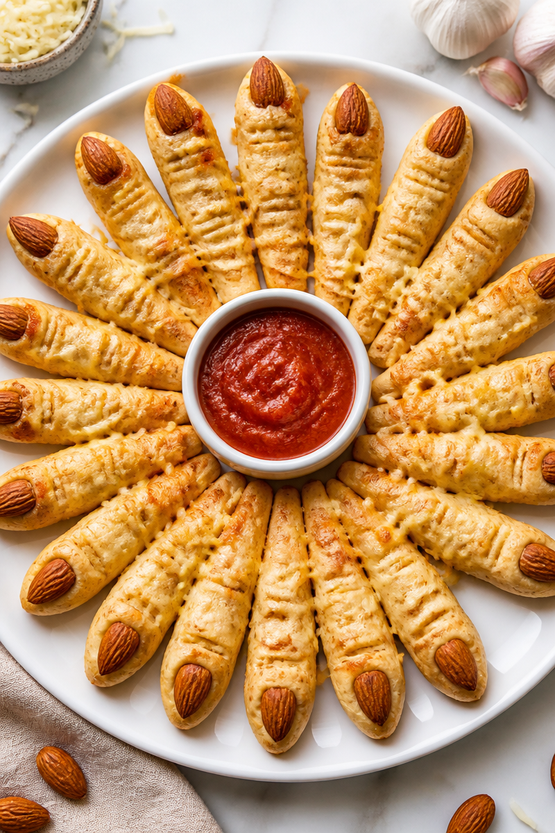 Cheesy Witch Finger Breadstick Snack Cheesy Witch Finger Breadstick Snack