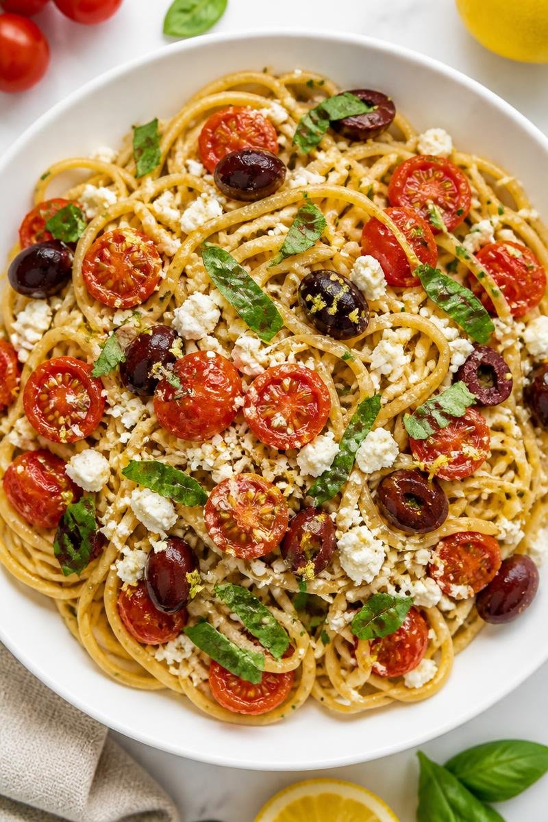 Cherry Tomato Olive Lemon Mediterranean Pasta Cherry Tomato Olive Lemon Mediterranean Pasta