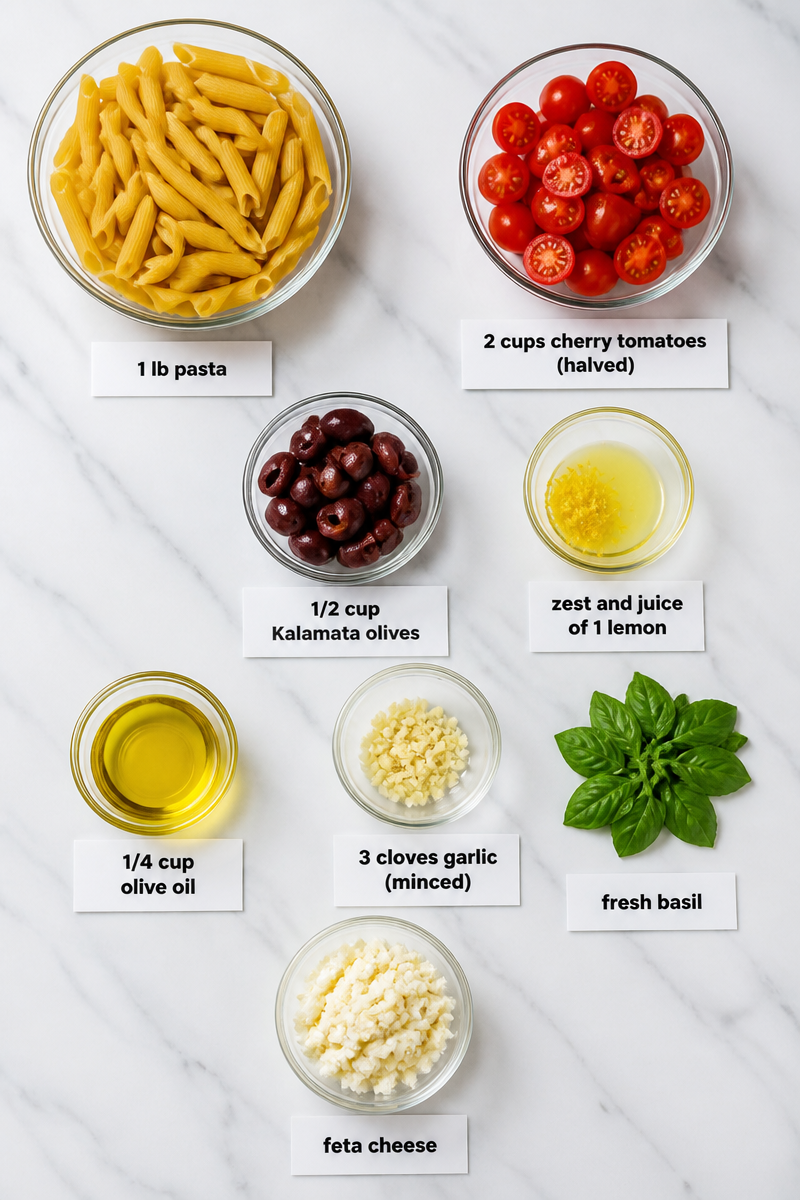 Cherry Tomato Olive Lemon Mediterranean Pasta Cherry Tomato Olive Lemon Mediterranean Pasta