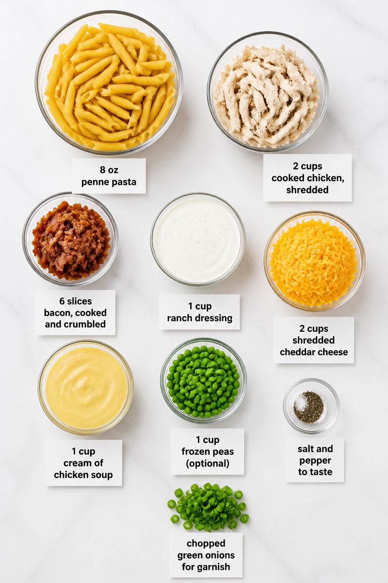 Chicken Bacon Ranch Pasta Bake