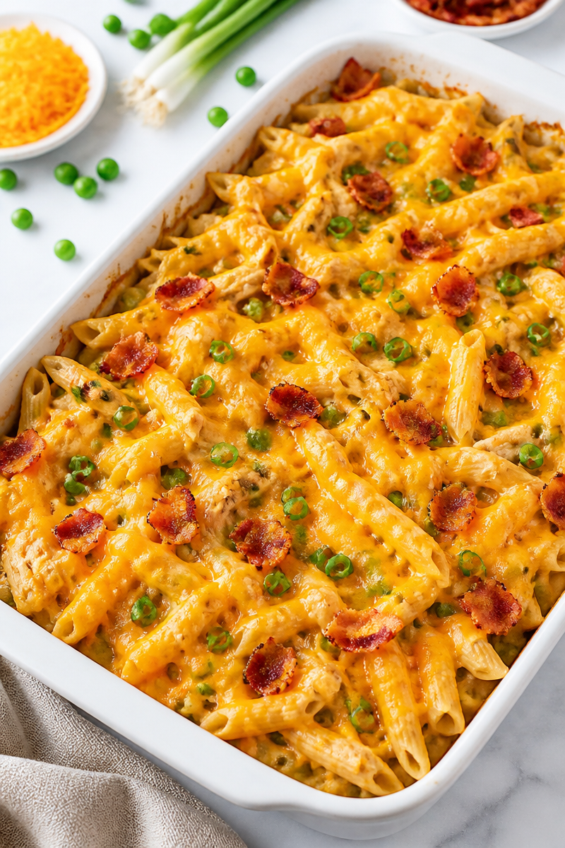 Chicken Bacon Ranch Pasta Bake