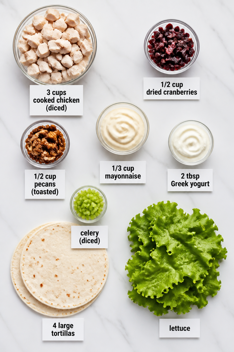 Chicken Cranberry Pecan Salad Wrap Lunch Chicken Cranberry Pecan Salad Wrap Lunch