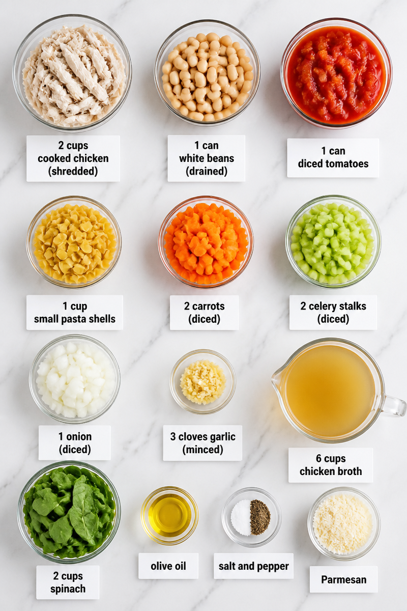 Chicken Minestrone Vegetable Bean Soup