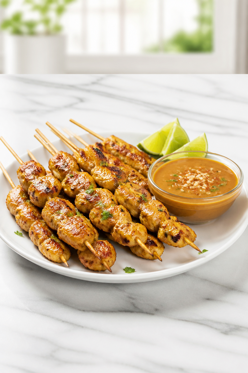 Chicken Satay With Peanut Sauce